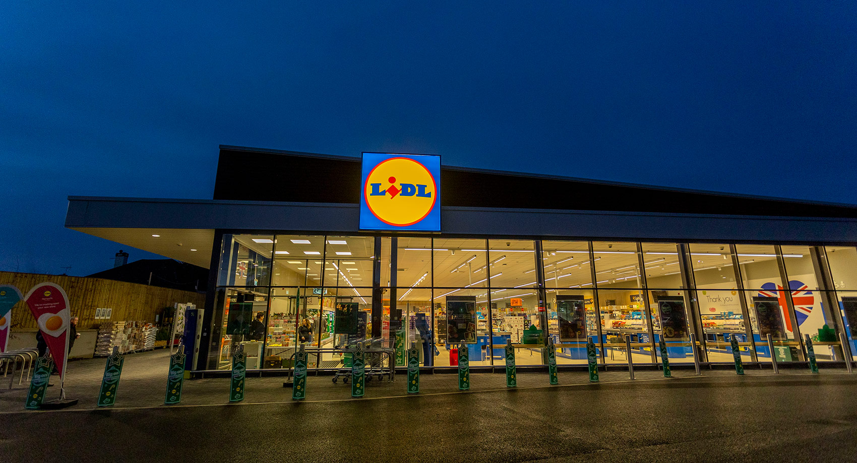 Lidl store at night